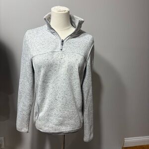 Thread and Supply Womens Sz S Pullover Sweatshirt Sweater 1/4 Zip Pockets Gray